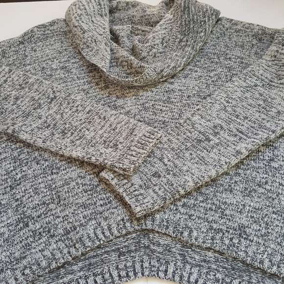Express Cowl Neck Angular Gray Knit Sweater M/L - Picture 4 of 8
